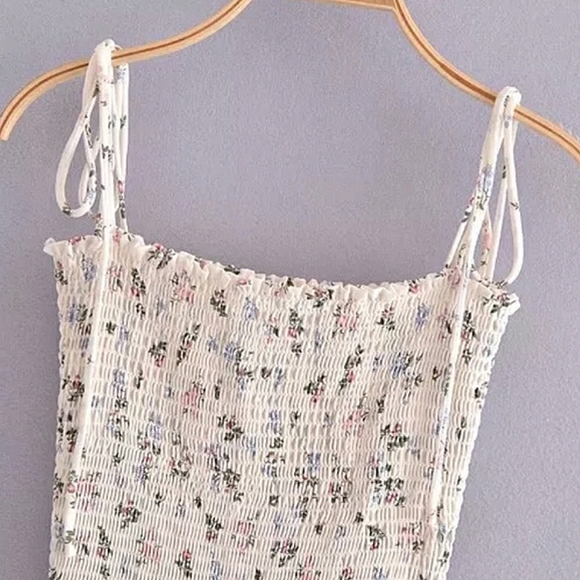 Floral Smocked Spaghetti Strap Midi Dress - Picture 4 of 16